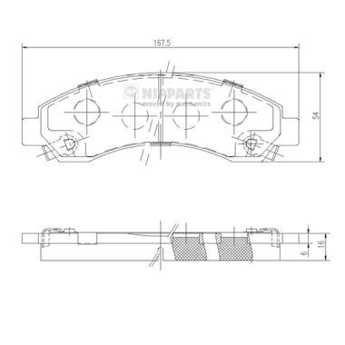 Комплект тормозных колодок, дисковый тормоз NIPPARTS N3600801 для ISUZU D-MAX
