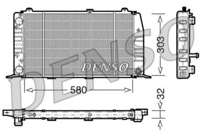 Радиатор, охлаждение двигателя DENSO DRM02010 для AUDI 90