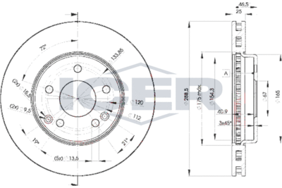 ICER 78BD0410-2 Тормозные диски для CHRYSLER CROSSFIRE