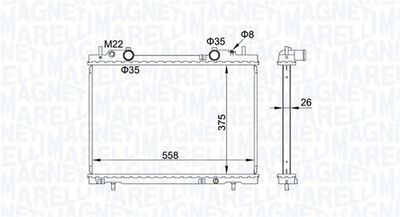 Радиатор, охлаждение двигателя MAGNETI MARELLI 350213163900 для FIAT BRAVA