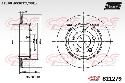 Тормозной диск MAXTECH 821279 для FORD USA EXPLORER