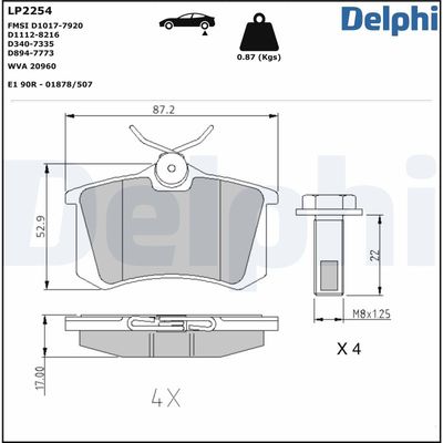 Brake Pad Set, disc brake LP2254