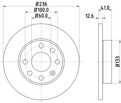 Тормозной диск HELLA 8DD 355 100-431 для CHEVROLET CORSA