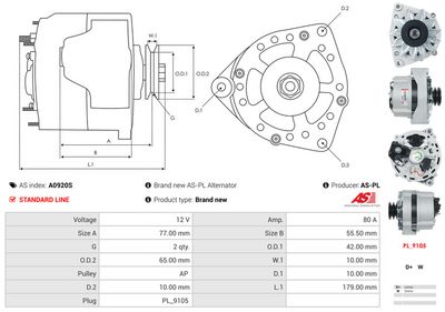 GENERATOR / ALTERNATOR AS-PL A0920S 4