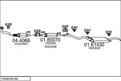 SISTEM DE ESAPAMENT MTS VW0070918A136929