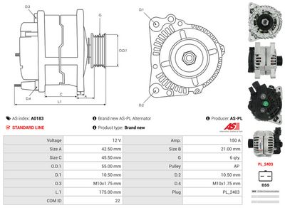GENERATOR / ALTERNATOR AS-PL A0183 4