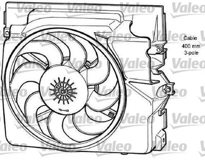 Вентилятор, охлаждение двигателя VALEO 696065 для BMW 3