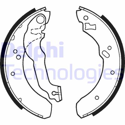 DELPHI LS1595 Тормозные колодки барабанные  для FORD ESCORT IV (GAF, AWF, ABFT) 1.6 Turbo RS