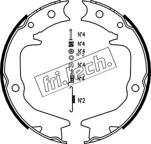 Zestaw szczęk hamulcowych, hamulec postojowy FRI.TECH. 1064.177K