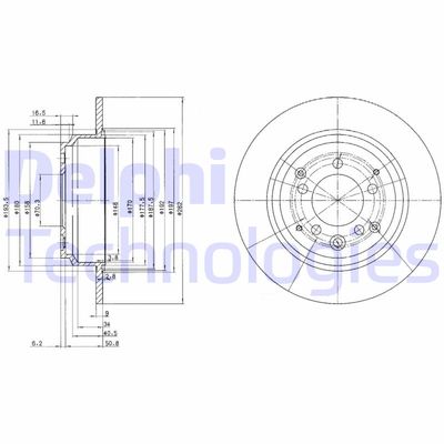 Тормозной диск DELPHI BG3390 для HONDA ODYSSEY
