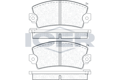 Комплект тормозных колодок, дисковый тормоз ICER 180101 для PEUGEOT 104
