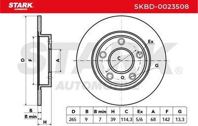 спирачен диск STARK SKBD-0023508