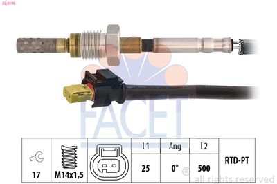 czujnik, temperatura spalin FACET 22.0195