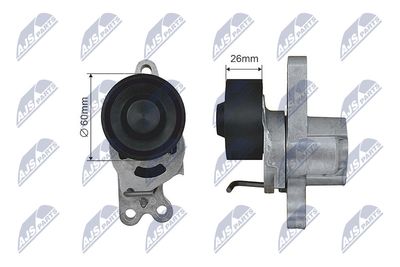 Rolka napinacza, pasek klinowy wielorowkowy NTY RNK-CT-030