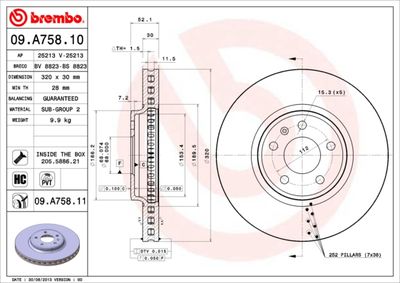BREMBO Bremsscheibe PRIME LINE - UV Coated (09.A758.11)
