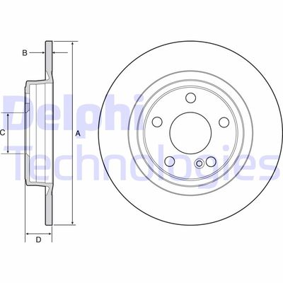 Тормозной диск DELPHI BG4558C для INFINITI QX30