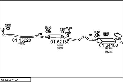SISTEM DE ESAPAMENT MTS OPEL06710A000600