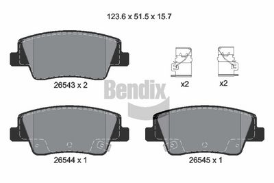 комплект спирачно феродо, дискови спирачки BENDIX Braking BPD2417