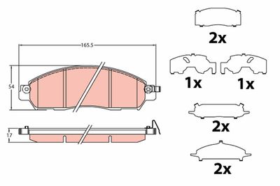 Brake Pad Set, disc brake GDB2182