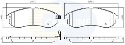 Комплект тормозных колодок, дисковый тормоз COMLINE CBP31749 для MITSUBISHI L200