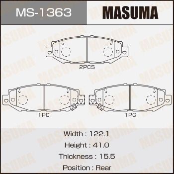 Комплект тормозных колодок MASUMA MS-1363 для TOYOTA SUPRA