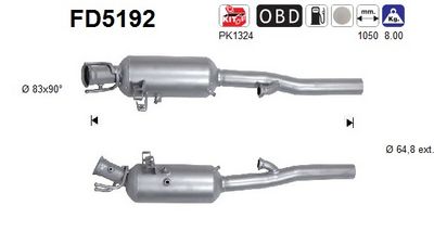 FILTRU FUNINGINE/PARTICULE SIST.DE ESAPAMENT AS FD5192