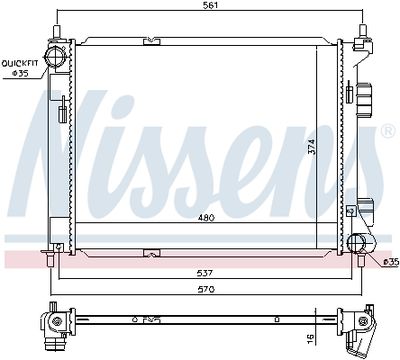 RADIATOR RACIRE MOTOR NISSENS 67605 4