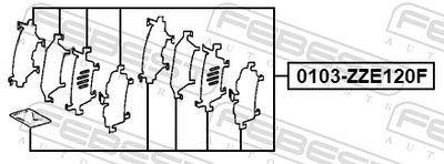 SET ACCESORII PLACUTE FRANA FEBEST 0103ZZE120F 1