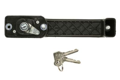Door handle Voor Rechts (extern, met slot, zwart) past: IVECO DAILY I 01.78-12.89