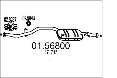 MTS 01.56800 Глушитель выхлопных газов  для PEUGEOT 405 II (4B) 2.0 T 16 X4