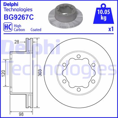 DELPHI BG9267C Гальмівні диски для MAN (Ман)