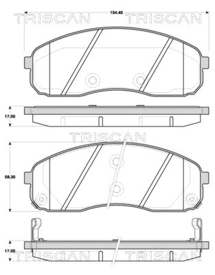 Комплект тормозных колодок, дисковый тормоз TRISCAN 8110 18021 для KIA CARNIVAL