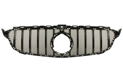 Voorgrille (GT-R style, glanzend/zwart) past: MERCEDES C-KLASA W205 12.18-02.21