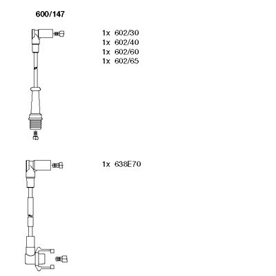 Комплект проводов зажигания BREMI 600/147 для PEUGEOT 104