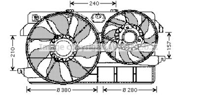 Вентилятор, охлаждение двигателя AVA QUALITY COOLING FD7535 для FORD TOURNEO