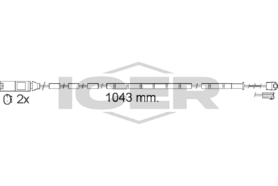 предупредителен контактен сензор, износване на накладките ICER 610560 E C