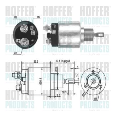 Тяговое реле, стартер HOFFER 46003 для JEEP CHEROKEE