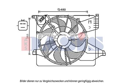 Вентилятор, охлаждение двигателя AKS DASIS 568056N для KIA SORENTO