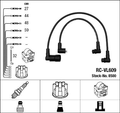 Комплект проводов зажигания NGK 8500 для VOLVO 440