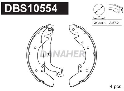 Комплект тормозных колодок DANAHER DBS10554 для DAIHATSU WILDCAT/ROCKY