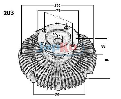 Spojka ventilátora chladenia JAPKO 36203