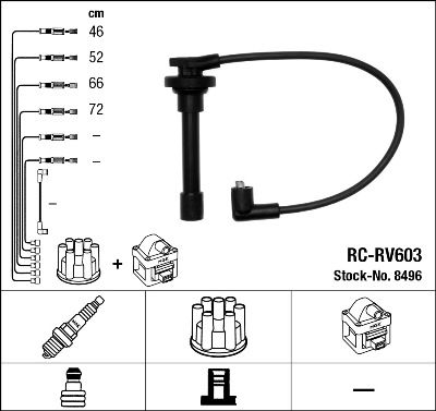 Комплект проводов зажигания NGK 8496 для HONDA ACCORD