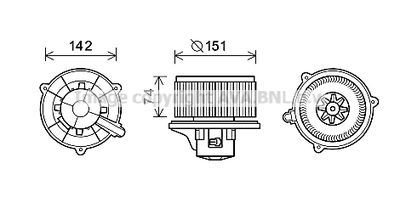 Вентилятор салона AVA QUALITY COOLING KA8224 для KIA RIO
