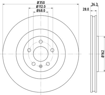 Тормозной диск MINTEX MDC2791C для AUDI E-TRON