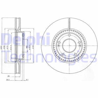 DELPHI BG4251C Тормозные диски  для HYUNDAI VELOSTER (Хендай Велостер)