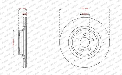 BREMSSCHEIBE FERODO DDF3204C 1