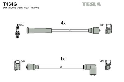 комплект запалителеи кабели TESLA T464G