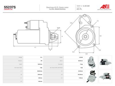 Elektropokretač AS-PL S5237S