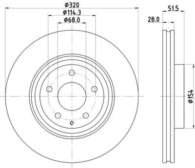 Тормозной диск HELLA 8DD 355 132-691 для MAZDA CX-5