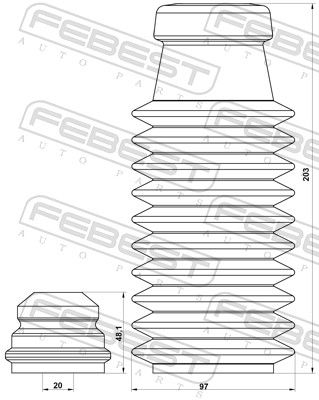 CHIT PROTECTIE PRAF AMORTIZOR FEBEST CHSHBVOYIVFKIT 1